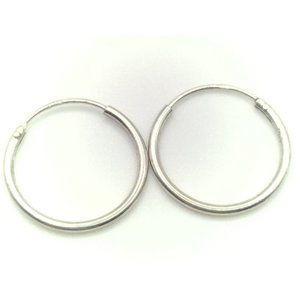 Sterling Silver 925 Stamped 1/2 Inch Thin Hoop Earrings